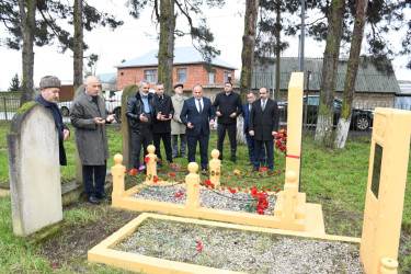 Rayon rəhbəri Həsənli ərazisində şəhid məzarlarını ziyarət etdi 14.01.2026